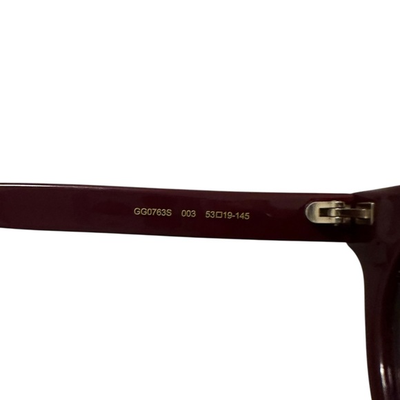 Gucci GG0763S 003 Burgundy Sunglasses